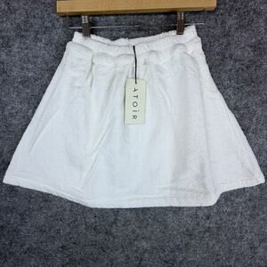 Atoir The Rio Tennis Skirt Womens 4 White Blanc Elastic Waist Active Wear Lounge